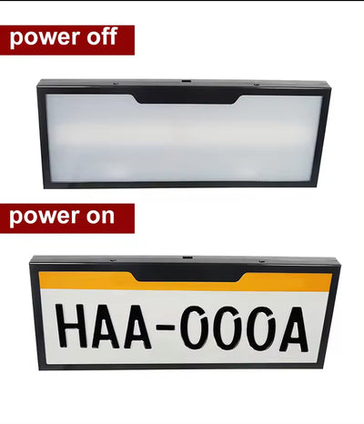 2 pack Car Vanish Plate Ecuador Transparent Smart Dimming Film License Plate Holder Electric License Plate Hider