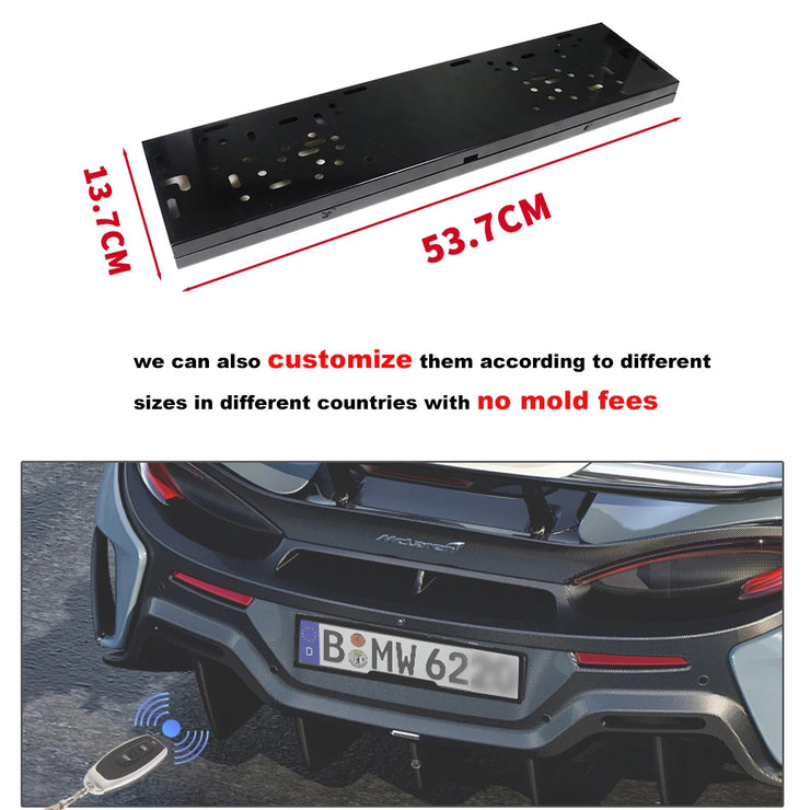 Universal Privacy Screen Stainless Steel Switzerland Car Euro Russian Size Remote Control Electric Car License Plate Frame
