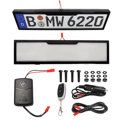Universal Privacy Screen Stainless Steel Switzerland Car Euro Russian Size Remote Control Electric Car License Plate Frame
