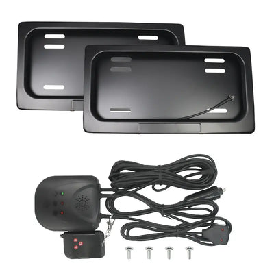 2 Pack US Standard Electric Retractable Curtain Car License Plate Cover Stealth US License Plate Curtain