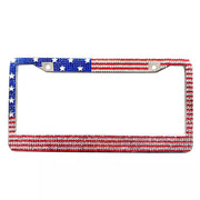 Crystal Diamond Car License Plate Frame Holder Stainless Steel Bling Rhinestone Car Plate Holder License Plate Frame