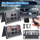 USA & Canada front rear care remote control flip up retractable license plate cover magnetic metal car license plate holder