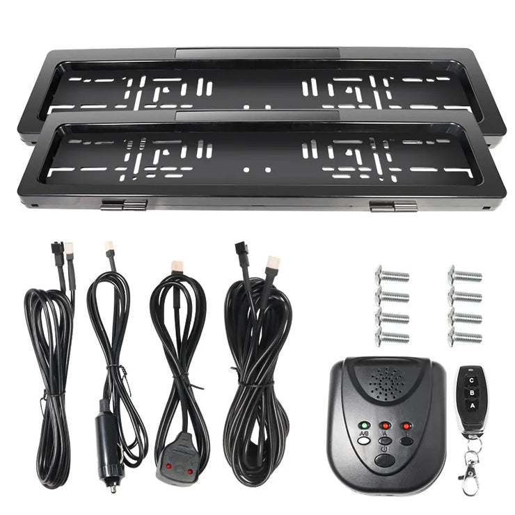 1 pack Custom Car European Number Plate Frame Electric Roller Shutter License Plate