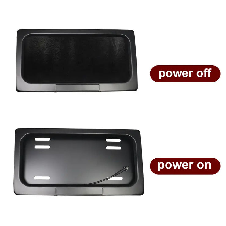 2 Pack US Standard Electric Retractable Curtain Car License Plate Cover Stealth US License Plate Curtain