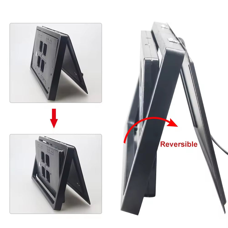 USA & Canada front rear care remote control flip up retractable license plate magnetic metal car license plate