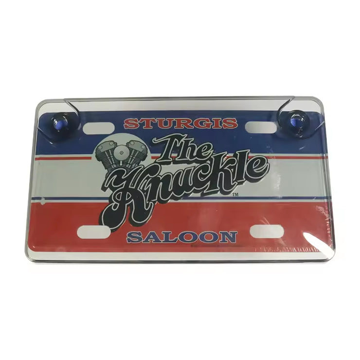 Plastic transparent motorcycle license plate frame with display function