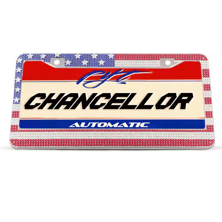 Crystal Diamond Car License Plate Frame Holder Stainless Steel Bling Rhinestone Car Plate Holder License Plate Frame