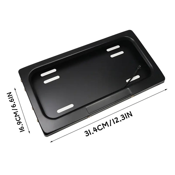 2 Pack US Standard Electric Retractable Curtain Car License Plate Cover Stealth US License Plate Curtain