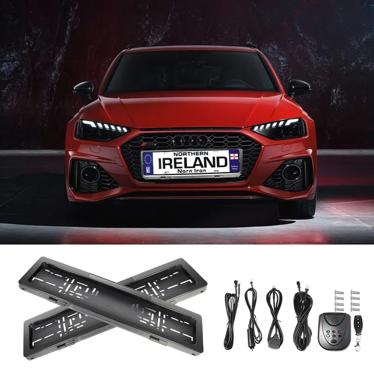 1 pack Custom Car European Number Plate Frame Electric Roller Shutter License Plate